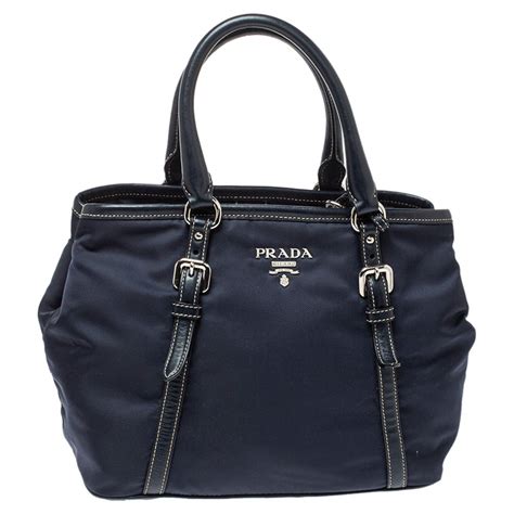 prada navy blue handbag|blue prada nylon bag.